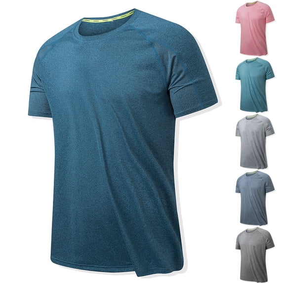 UVEASISHA Mens Quick Dry T-Shirts Short Sleeve Running Athletic Tee Shirt Crewneck Casual Active Stretch Tshirts Cooling Slim Fit Gym Tees Back to College Sale