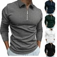 thumbnail image 1 of UVEASISHA Mens Ribbed Knit Polos Shirts Long Sleeve Quarter Zip Work Shirt Slim Fit Stretch Workout Golf Shirts Comfy Casual Lightweight Pullover,Navy,XL, 1 of 6