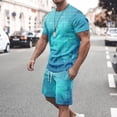thumbnail image 1 of UVEASISHA Mens Running Sweatsuit,Men's Tracksuit Set Short Sleeve Drawstring Shorts 2 Piece Outfits Trendy 3D Print Sweatshirt 2025 Summer Casual Workout Sets Spring Sales Today, 1 of 5
