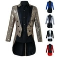 thumbnail image 1 of UVEASISHA Mens Sequin Tuxedo Stylish Tail Slim Fit Tailcoat Suit Jacket Formal Performance Dress Jackets for Dinner Party Prom Clearance Sales Today,White,2XL, 1 of 4