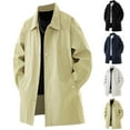 thumbnail image 1 of UVEASISHA Mens Single Breasted Overcoat Big and Tall Casual Short Trench Coats Fall Winter Fashion Mid Length Peacoat Solid Windproof Jackets with Pockets Yellow L, 1 of 3
