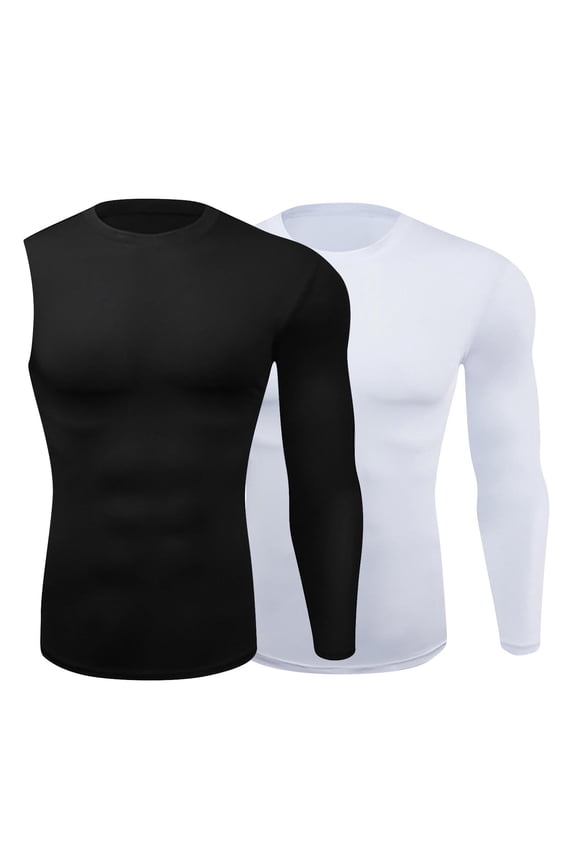 Mens Single Sleeve Compression Shirts One Arm 1/2 Long Sleeve Workout Shirt Athletic Base Layer Undershirt for Gym Basketball Black M
