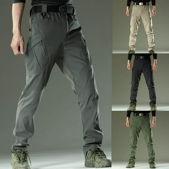 UVEASISHA Mens Slim Stretch Cargo Pants Outdoor Lightweight Water Resistant Hiking Pants Quick Dry Camping Tratical Pants with Multiple Pockets Spring Sales