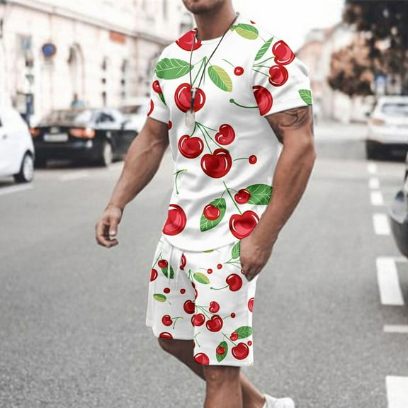 UVEASISHA Mens Sports Short Set,Summer Tracksuit for Men Shirt and Shorts Set 2 Piece Outfits Fashion Print Sweatsuit Sets 2025 Casual Sportwear Set Spring Sales