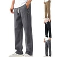 thumbnail image 1 of UVEASISHA Mens Straight Wide Leg Pants Elastic Waist Drawstring Cargo Pants for Men Outdoor Casual Loose Work Pants with Pockets On Sale Gray 5XL, 1 of 9