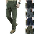 thumbnail image 1 of UVEASISHA Mens Straight Work Pants Solid Multiple Pockets Slim Cargo Pants Outdoor Lightweight Quick Dry Hiking Pants Carpenter Cargo Pants for Men Todays Sales Today Black 3XL, 1 of 6