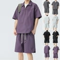 thumbnail image 1 of UVEASISHA Mens Tracksuit 2 Piece Set Half Zip Short Sleeve Shirt and Drawstring Short Pants Lounge Sets Oversized Casual Sweatsuits Outfits with Pockets Black L, 1 of 10
