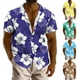 thumbnail image 1 of UVEASISHA Mens Tropical Beach Shirts,Floral Shirts for Men Short Sleeve Lapel Button Down Shirt Big and Tall Casual Loose Hawaiian Shirts Back to College Sale, 1 of 6