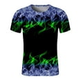 thumbnail image 1 of UVEASISHA Mens Tshirts 3D Realistic Flame Printed Casual Short Sleeve Crewneck T-Shirts Big and Tall Colorful Print Graphic Tee Shirts for Men 2024 Green XXXL, 1 of 3