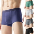 thumbnail image 1 of UVEASISHA Mens Underwear Boxer Briefs Ice Silk Breathable Moisture-Wicking Underwear with Pouch for Men Big and Tall Underpants Navy XXL, 1 of 7