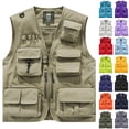 thumbnail image 1 of UVEASISHA Mens Utility Fishing Vest Lightweight Outdoor Work Vest Breathable Mesh Lining Cargo Vest Jacket with Multi Pockets for Camping Climbing Orange M, 1 of 7