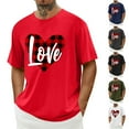 thumbnail image 1 of UVEASISHA Mens Valentine's Day Shirt Plaid Love Heart Print T-Shirts Summer Short Sleeve Crewneck Graphic Tees Regular Fit Fashion Vacation Tshirt Black M, 1 of 5