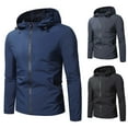 thumbnail image 1 of UVEASISHA Mens Waterproof Rain Jacket Slim Fit Long Sleeve Hooded Windbreaker Lightweight Outdoor Hiking Travel Raincoat with Zipper Pockets Lighten Sales of The Day Navy XXXXL, 1 of 8