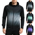 thumbnail image 1 of UVEASISHA Mens Workout Jackets Gym Running Lightweight Athletic Jacket Fashion Gradient Printed Zip Up Hoodies Breathable Outdoor Track Jackets Purple L, 1 of 8