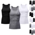 thumbnail image 1 of UVEASISHA Mens Workout Tank Tops 3 Pack Sleeveless Compression Athletic Tank Top Stretchy Slim Fit Muscle Tanks Basic Layer Sports Undershirt Gray L, 1 of 7