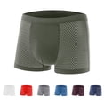 thumbnail image 1 of UVEASISHA Mesh Boxer Briefs for Men Breathable Quick Dry Swim Trunks No Ride Up Athletic Underwear Comfort Elastic Waist Underpants Red 4XL, 1 of 3