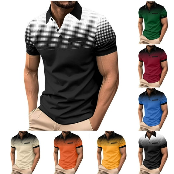 UVEASISHA Mesh Golf Shirts for Men Lightweight Quick Dry Casual Tennis Poloss Short Sleeve Plaid Collared Polos Shirt Khaki XXXL