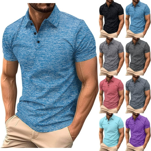 UVEASISHA Mesh Golf Shirts for Men Performance Quick Dry Breathable Athletic Poloss Gradient Print Short Sleeve Relaxed Fit Polos Shirt Purple XXL