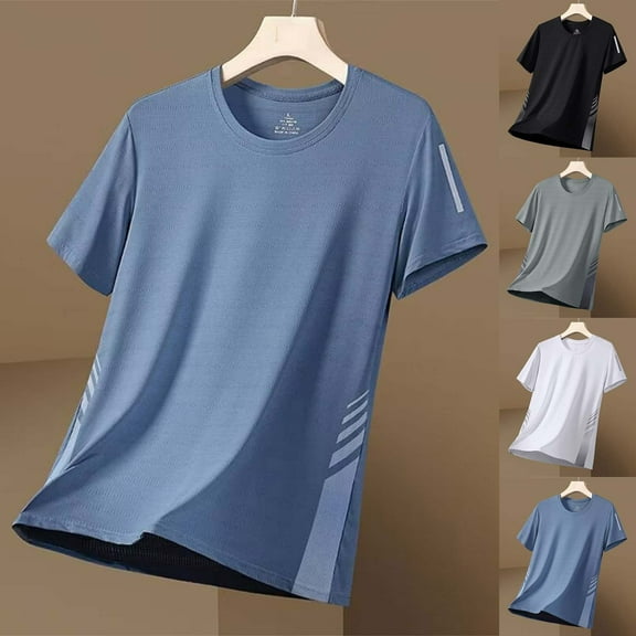 UVEASISHA Mesh Tshirt for Men Summer Breathable Running Training T-Shirt Big and Tall Short Sleeve Crew Neck Basic Tees Black XXXXL