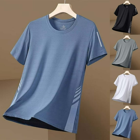 UVEASISHA Mesh Tshirt for Men Summer Breathable Running Training T-Shirt Big and Tall Short Sleeve Crew Neck Basic Tees Black XXXXL