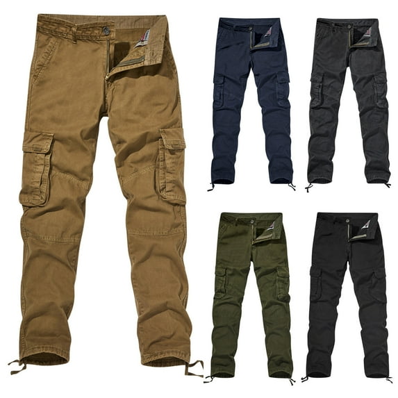 UVEASISHA Military Style Pants for Men Outdoor Cargo Hiking Pants Lightweight Straight Leg Tactical Pants Multi Pockets Mens Cotton Trousers On Sale