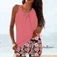 thumbnail image 1 of UVEASISHA Modest Tankini Sets for Women Blouson Backless Solid Color Tank Top with Floral Printed Shorts Swimwear Summer Beach Vacation Bathing Suit Multicolor M, 1 of 7