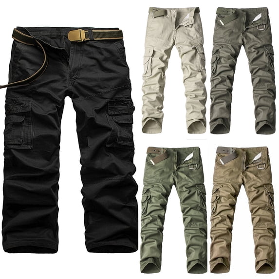 UVEASISHA Outdoor Cargo Pants for Men Lightweight Hiking Work Pants Loose Straight Leg Tactical Pants Military Pants with Pockets Sales Today,Gray,XL