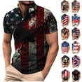 thumbnail image 1 of UVEASISHA Patriotic American Flag Polos Shirt for Men USA 250th Anniversary Shirts 4th of July Short Sleeve Collared Golf T-Shirts Gifts Black XXL, 1 of 6