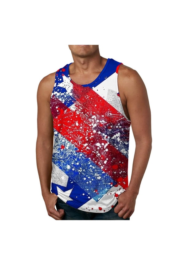 Patriotic Funny Tank Tops for Men,Men's 4th of July Shirts 1776 Muscle Tank Memorial Day Gym Sleeveless T-Shirt Workout American Flag Tank Shirt 2025 Red
