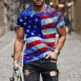 thumbnail image 1 of UVEASISHA Patriotic Tshirts for Men Short Sleeve American Flag 3D Print T-Shirts Big and Tall Independence Day Tee Tops Blue XL, 1 of 5