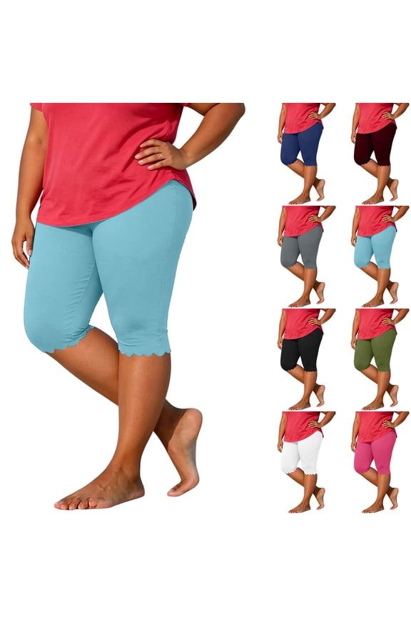 UVEASISHA Plus Size Athletic Shorts for Women High Waisted Tummy Control Bermuda Yoga Shorts Stretch Workout Bottoms Black XXL