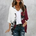 thumbnail image 1 of UVEASISHA Plus Size Chiffon Kimono Cardigan for Women Trendy Print Cardigan 3/4 Sleeve Boho Casual Beach Coverups Multicolor#10 S, 1 of 5