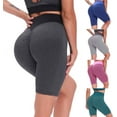 thumbnail image 1 of UVEASISHA Plus Size Women's Honeycomb Textured Biker Shorts Scrunch Butt Lifting Tights High Waisted Stretchy Breathable Workout Shorts Blue S, 1 of 3