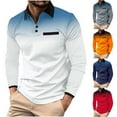 thumbnail image 1 of UVEASISHA Polos Shirts for Men Quick Dry Long Sleeve Eyelet Golf Shirts Stylish Gradient Button Work Shirts Moisture Wicking Performance Athletic Tennis Shirt with Pocket Sales Today,Gray,M, 1 of 7