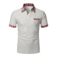 thumbnail image 1 of UVEASISHA Polos Shirts for Men Big and Tall,Button up Polos Shirt for Men Short Sleeve Golf Shirt Summer Casual Printed Slim Fit Polos Tee Shirt 2025,Gray M, 1 of 2