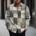 thumbnail image 1 of UVEASISHA Prime Sales Today Button Down Long Sleeve Shirts for Men Vintage Plaid Printed Beach Shirt Regular Fit Casual Spread Collared Dress Shirts 2025 Summer Hawaiian Shirt Gray XXL, 1 of 5