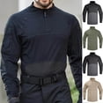 thumbnail image 1 of UVEASISHA Quarter Zip Pullover Men Mesh Quick Dry Workout Shirts Outdoor Long Sleeve Stand Collar Traning Shirt Breathable Lightweight Athletic Tops Khaki 3XL, 1 of 5