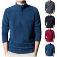 thumbnail image 1 of UVEASISHA Quarter Zip Up Sweatshirts for Men Fleece Warm Pullover Tops Long Sleeve Mock Neck Sweatshirt Solid Color Workout Shirts Blue L, 1 of 7