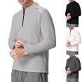 thumbnail image 1 of UVEASISHA Quarter Zip Workout Shirts for Men Waffle Knit Long Sleeve Hiking Shirt Stand Collar Casual Quick Dry T-Shirts Solid Color Pullover Tops Dark Gray XXL, 1 of 5