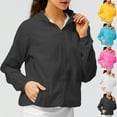 thumbnail image 1 of UVEASISHA Quick Dry Outdoor Hiking Hoodie Shirt for Women Lightweight Full Zip Athletic Jackets Long Sleeve Sun Protection Windbreaker with Pockets Black M, 1 of 7
