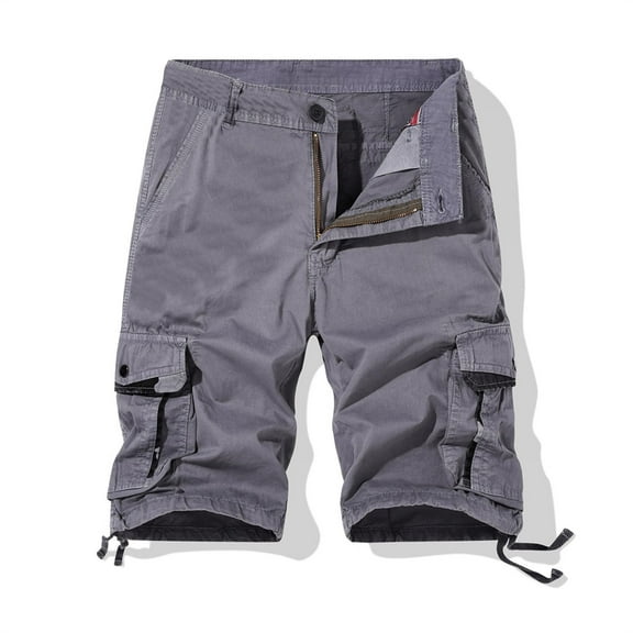 UVEASISHA Ripstop Cargo Shorts for Men Relaxed Fit Outdoor Short Pants Tactical Work Shorts with Pockets A-Gray L