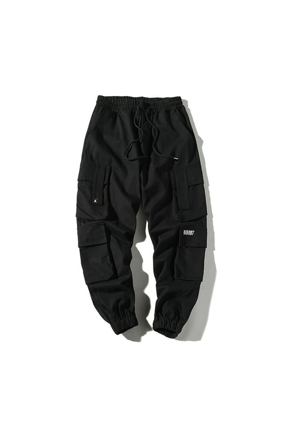 Ripstop Cotton Cargo Pants for Men Relaxed Fit Outdoor Hiking Pants Tactical Work Pants with Multi Pockets Black XL