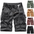 thumbnail image 1 of UVEASISHA Ripstop Cotton Cargo Shorts for Men Summer Outdoor Hiking Shorts Elastic Waist Drawstring Work Shorts with Multi Pockets Wine M, 1 of 4