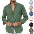 thumbnail image 1 of UVEASISHA Sales Today Mens Lightweigh Dress Shirt 2025 Business Casual Long Sleeve Spread Collared Shirts Summer Solid Color Regular Fit Office Dress Shirt White XL, 1 of 7