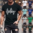 thumbnail image 1 of UVEASISHA Short Sleeve Graphic Tees for Men Fashion Letter Printed T-Shirts Slim Fit Stretchy Gym Workout Shirt Cool Streetwear Summer Top White XXL, 1 of 6