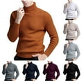 thumbnail image 1 of UVEASISHA Slim Fit Sweaters for Men Turtleneck Long Sleeve Textured Sweater Twist Knit Casual Fall Pullover Solid Color Basic Layer T-Shirts Gray XXL, 1 of 5