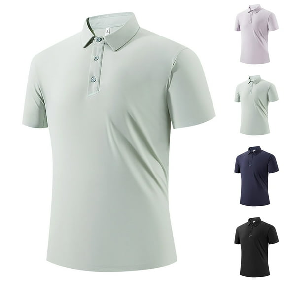 UVEASISHA Solid Collared Shirts for Men Short Sleeve Golf Poloss Lightweight Performance Moisture Wicking Polos Shirt Green XXXL