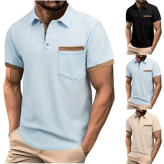 UVEASISHA Solid Collared Shirts for Men Short Sleeve Golf Poloss Lightweight Performance Moisture Wicking Polos Shirt Khaki XXL