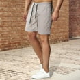 thumbnail image 1 of UVEASISHA Solid Shorts for Men Elastic Waist Drawstring Short Pants Summer Baggy Casual Shorts Gray XXL, 1 of 4