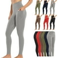 thumbnail image 1 of UVEASISHA Solid Yoga Pants with Pockets for Women High Waist Butt Lifting Workout Leggings Shapewear Stretch Fitness Tights Gray XXL, 1 of 7